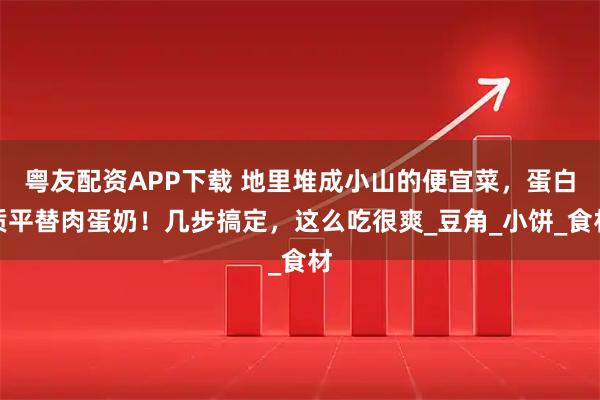 粤友配资APP下载 地里堆成小山的便宜菜，蛋白质平替肉蛋奶！几步搞定，这么吃很爽_豆角_小饼_食材