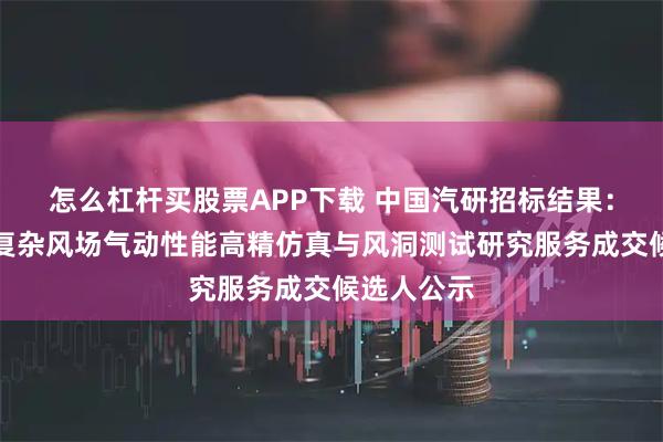 怎么杠杆买股票APP下载 中国汽研招标结果：飞行汽车复杂风场气动性能高精仿真与风洞测试研究服务成交候选人公示