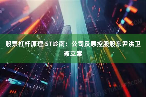 股票杠杆原理 ST岭南：公司及原控股股东尹洪卫被立案
